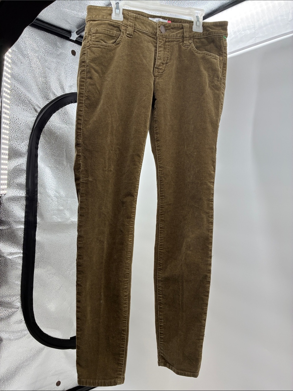 CAbi Women's Corduroy Slim Trousers in Olive